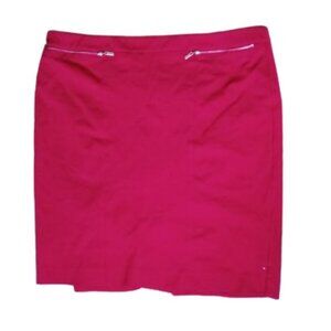 Red Stretch Pencil Skirt Size 16 -
